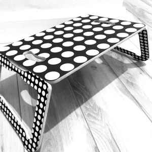 IKEA Brada Black+ White Stylish Polka Dot Foldable Laptop Tray. 42x30 cm